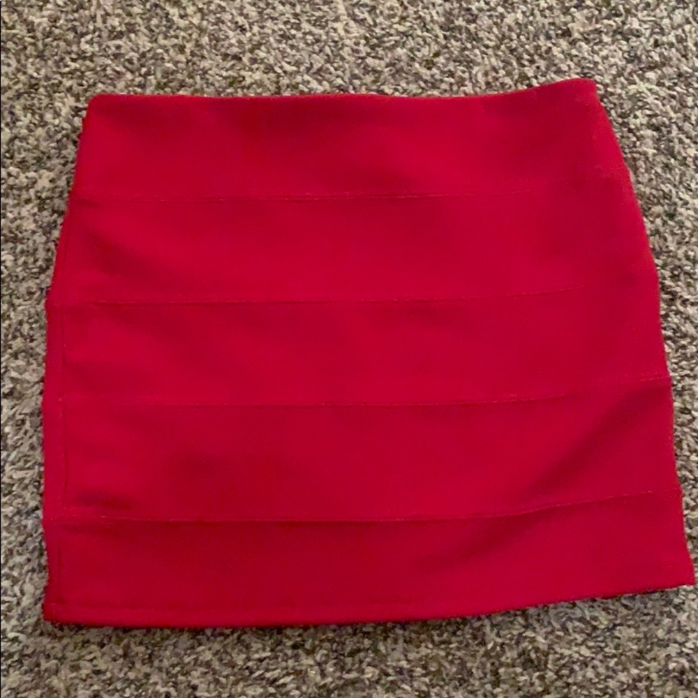 Red mini skirt
